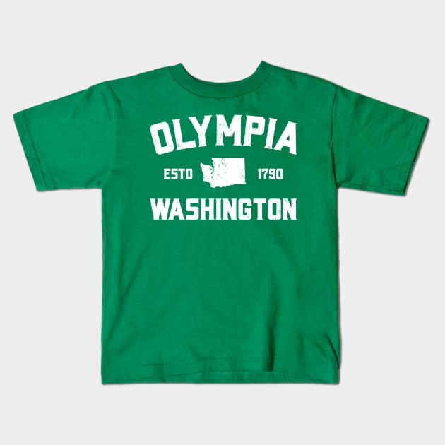 Olympia Washington Kids T-Shirt by happysquatch